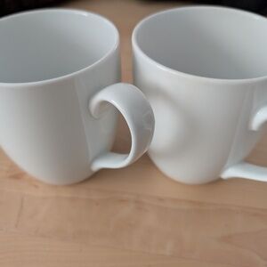 *For Sandy* White Ceramic Coffee Mugs Set of *2*